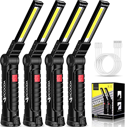 4 Pack Flashlights, LED Work Light, USB...